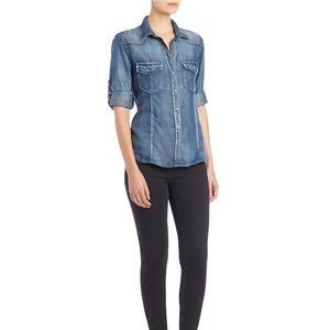 Cloth & Stone Button Up Jean Blouse Size M